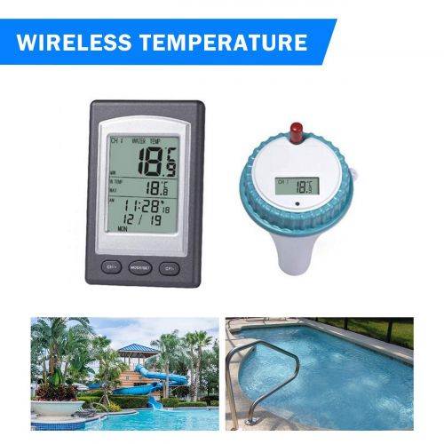  ZUZU Solar Powered Digital Pool and Spa Thermometer Wireless Thermometer Pool Pool Solar Thermometer Swimming Pool Water Temperature Monitor