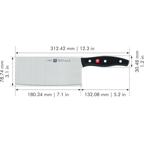  ZWILLING Twin Signature 7-inch Chinese Vegetable Cleaver, Razor-Sharp, Made in Company-Owned German Factory with Special Formula Steel perfected for almost 300 Years, German Knife