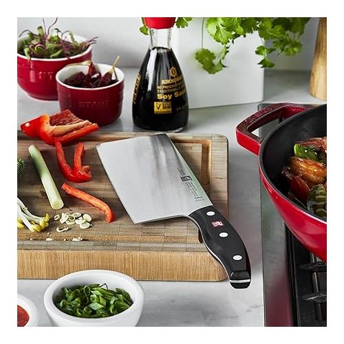  ZWILLING Twin Signature 7-inch Chinese Vegetable Cleaver, Razor-Sharp, Made in Company-Owned German Factory with Special Formula Steel perfected for almost 300 Years, German Knife