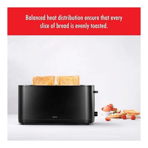  ZWILLING Enfinigy 2 Long Slot Toaster, 4 Slices with Extra Wide 1.5