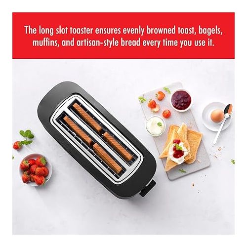  ZWILLING Enfinigy 2 Long Slot Toaster, 4 Slices with Extra Wide 1.5