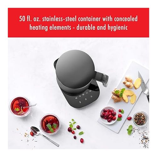  ZWILLING Enfinigy Cool Touch 1.5-Liter Electric Kettle Pro, Cordless Tea Kettle & Hot Water