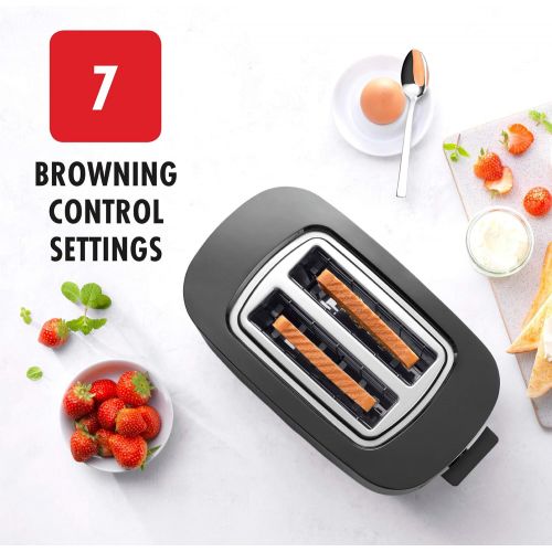  Zwilling Enfinigy Cool Touch Toaster 2 Slice with Extra Wide 1.5 Slots for Bagels, 7 Toast Settings, Even Toasting, Reheat, Cancel, Defrost, Black