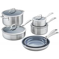 ZWILLING Spirit Ceramic Nonstick 10-pc Cookware Set, Dutch Oven, Fry Pan, Saucepan, Stainless Steel
