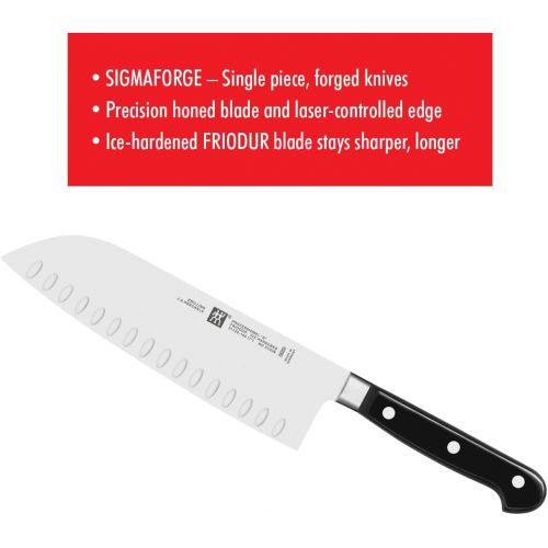  ZWILLING Professional S 7-inch Hollow Edge Santoku Knife