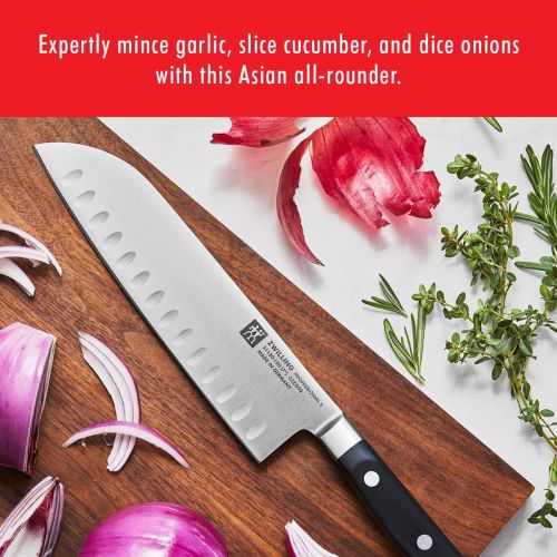  ZWILLING Professional S 7-inch Hollow Edge Santoku Knife