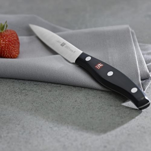  Zwilling? J.A. Henckels Twin Signature, Chef Knife Set, Utility Knife, Paring Knife, Chef Knife 8 Inch, German Knife Set, Black with J.A. Henckels 4-Stage Pull Through Knife Sharpe