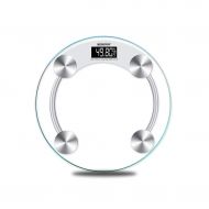 ZWS Electronic scale Ultra Slim Round Digital Body Weight Bathroom Scale Tempered Glass and High Precision Sensors, Clear (Color : White, Size : 28CM)