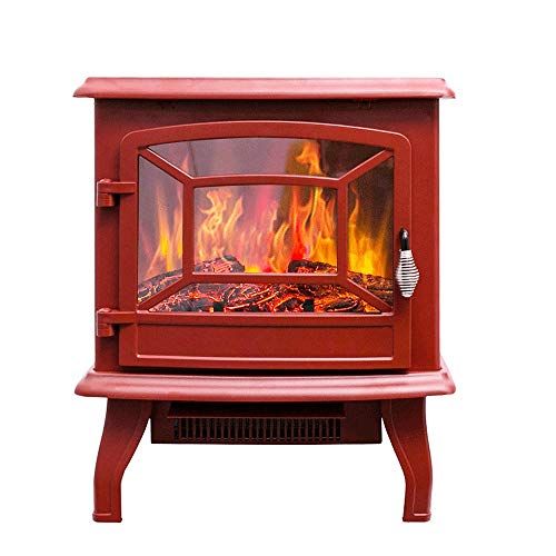  ZXCVBNM Wall Mounted Electric Fire (red)Electric Fireplace,Electric Stove Fireplaces,Log Burner Electric Fire Stove Freestanding Electrical Fireplace Indoor Heater Stove Log Wood Electric