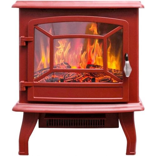  ZXCVBNM Wall Mounted Electric Fire (red)Electric Fireplace,Electric Stove Fireplaces,Log Burner Electric Fire Stove Freestanding Electrical Fireplace Indoor Heater Stove Log Wood Electric