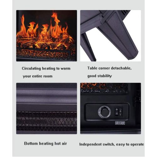  ZXCVBNM Wall Mounted Electric Fire (red)Electric Fireplace,Electric Stove Fireplaces,Log Burner Electric Fire Stove Freestanding Electrical Fireplace Indoor Heater Stove Log Wood Electric