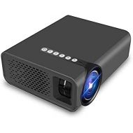 ZXD Mobile Phone Wireless Same Screen Projector Home HD 1080P Portable LED Micro Projector,Black,Phone with Screen