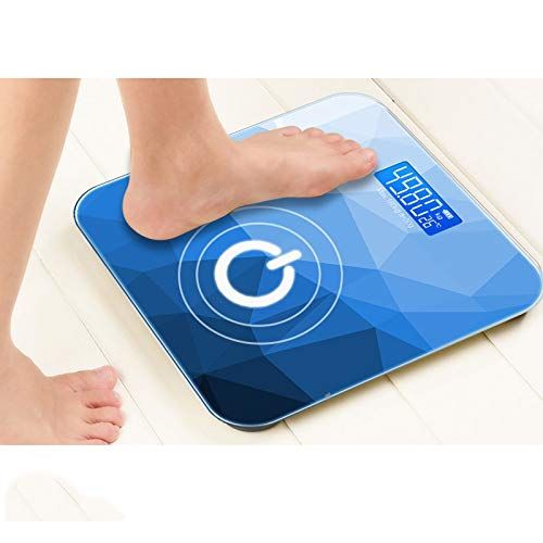  ZXMDMZ-Scales Household Adult Precision Compact Weight Scale, Small Body Weight Loss Meter Charging Model - 10.2x10.2x0.8inch ZXMDMZ (Color : Blue)