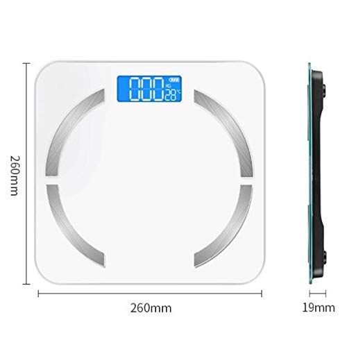  ZXMDMZ-Scales Smart Home Small Adult Precision Electronic Health Weight Scale Bluetooth APP USB Charging -10.2x10.2x0.7inch ZXMDMZ (Color : White)