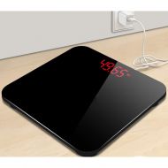 ZXMDMZ-Scales Weighing Electronic Scale, Home Adult Weight Accurate Human Body Weight Scale Meter Can Be Charged - 11x11x0.9inch ZXMDMZ (Color : Black-B)