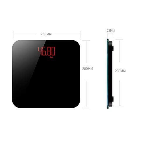  ZXMDMZ-Scales Rechargeable Electronic Home Precision Weight Scale, Adult Small Body Scale - 11x11x0.9inch ZXMDMZ (Color : Black)