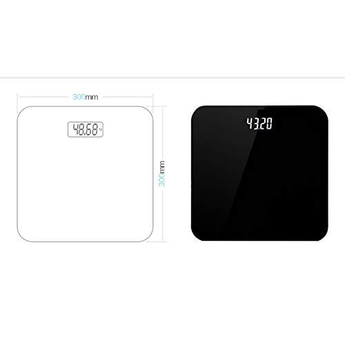 ZXMDMZ-Scales Smart Body Fat Electronic Weight Scale, Tempered Glass Surface - 11.8x11.8x0.7inch ZXMDMZ (Color : Black)