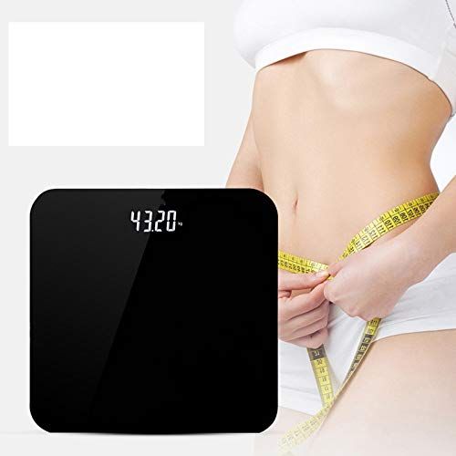  ZXMDMZ-Scales Smart Body Fat Electronic Weight Scale, Tempered Glass Surface - 11.8x11.8x0.7inch ZXMDMZ (Color : Black)