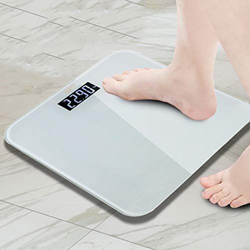  ZXMDMZ-Scales Smart Body Fat Electronic Weight Scale, Tempered Glass Surface - 11.8x11.8x0.7inch ZXMDMZ (Color : Black)