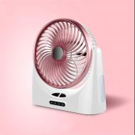 ZXWCYJ Tabletop Air-Circulator Fan, Personal Portable USB Rechargeable Cooling Fan with LED Light (3 Speeds),Rosegold