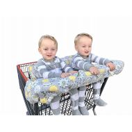 ZXYWW Twin Double Shopping Cart Cover for Baby Siblings 4 Leg Holes High Chair Trolley Pad Extra-Large Size-Yellow Flower