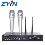 ZYIN ZY-6S UHF Professional Wireless Microphone with Wireless Bluetooth Function USB Rechargeable Handheld Microphone for Church Home Karaoke Business Meeting (Silver)