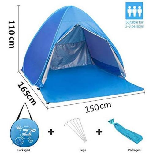  ZYL-YL Beach Tent Portable Sun Protection, Instant Automatic Waterproof on The Beach, Travel Bag and Tent Nail Included, 165 * 150 * 110cm
