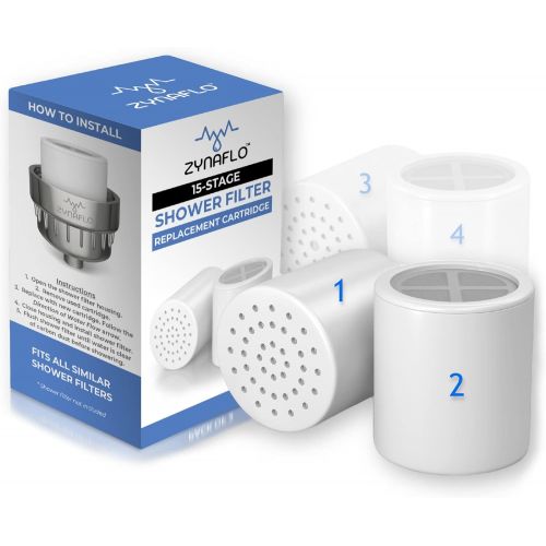  ZYNAFLO 15-Stage Shower Filter Replacement Cartridge (Pack of 2)