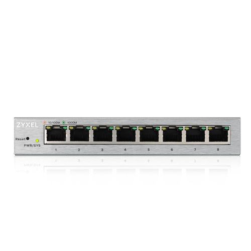  ZYXEL Zyxel 8-Port Gigabit Easy Web Managed Plus Switch, Sturdy Metal, QoS, WebGUI, Jubmo Frames, VLANs, DHCP Client, IGMP Snooping, Link Aggregation, [GS1200-8] (8-Port Smart Plus Web M