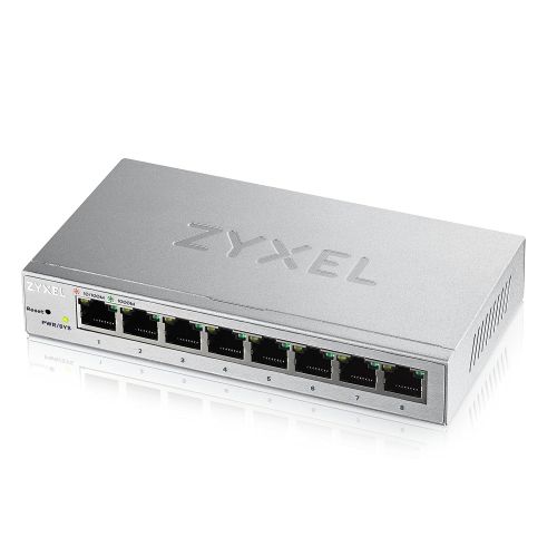  ZYXEL Zyxel 8-Port Gigabit Easy Web Managed Plus Switch, Sturdy Metal, QoS, WebGUI, Jubmo Frames, VLANs, DHCP Client, IGMP Snooping, Link Aggregation, [GS1200-8] (8-Port Smart Plus Web M