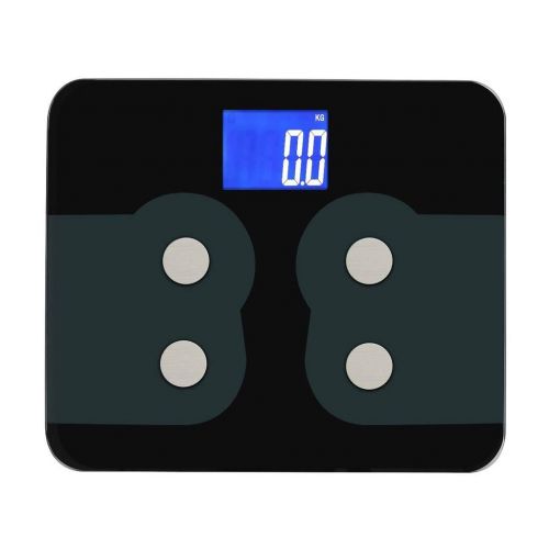  ZYY Bluetooth Digital Body Fat Scales Wireless Smart Weighing Weight Bathroom,180kg/ 400 Lb / 28st, Body Fat, Water, Muscle Mass (Color : Black)