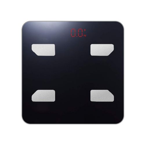  ZYY Bluetooth Digital Body Fat Scales Wireless Smart Weighing Weight Bathroom,180kg/ 400 Lb / 28st, Body Fat, Water, Muscle Mass (Color : Black)