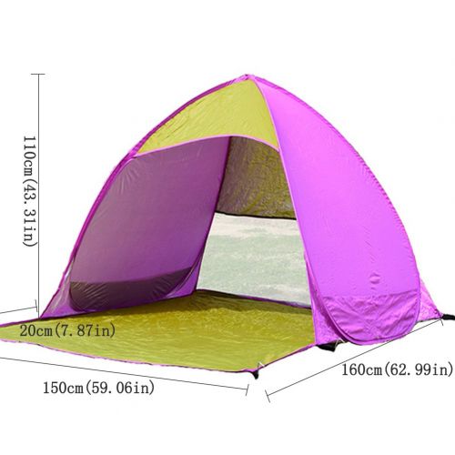  ZZ Lighting Durable&Portable Automatic Pop Up Beach Tent Sun Shelter for 2-3 Person with UV 50+ Protection