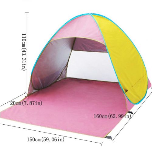  ZZ Lighting Durable&Portable Automatic Pop Up Beach Tent Sun Shelter for 2-3 Person with UV 50+ Protection