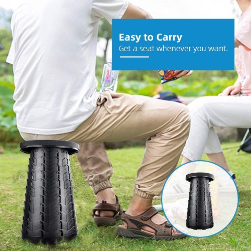  ZZDLXJ Portable Stool Folding Stool Lightweight Telescopic Stool Outdoor Fishing Stool 2021 Upgrade, Suitable for Barbecue, Camping, Fishing, Hiking, Load-Bearing 450IB.