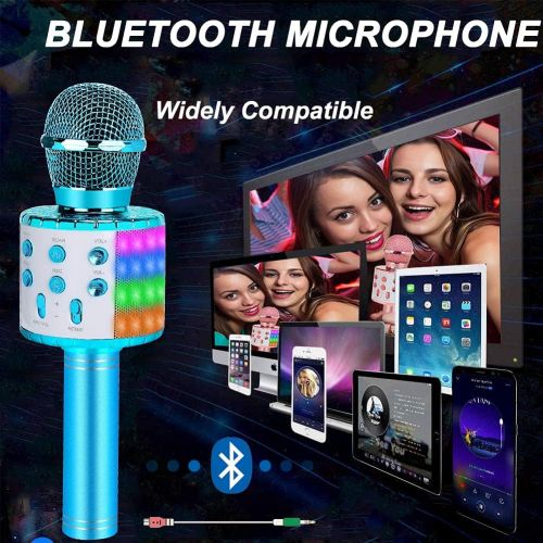  ZZLWAN Karaoke Microphone for Kids Gifts Age 4-12,Hot Toys for 5 6 7 8 Year Old Kids Singing Microphone,Popular Birthday Presents for 9 10 11 12 Year Old Teenager