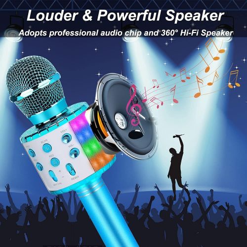  ZZLWAN Karaoke Microphone for Kids Gifts Age 4-12,Hot Toys for 5 6 7 8 Year Old Kids Singing Microphone,Popular Birthday Presents for 9 10 11 12 Year Old Teenager