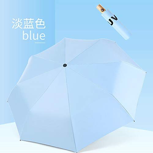  ZZSIccc Parasol Wooden Handle Three Fold Automatic Umbrella Folding Self-Opening Umbrella B