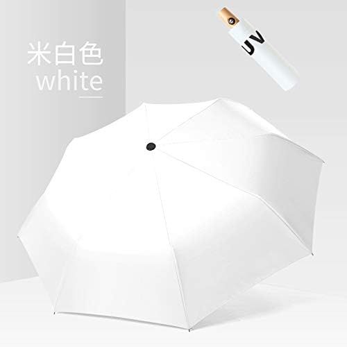  ZZSIccc Parasol Wooden Handle Three Fold Automatic Umbrella Folding Self-Opening Umbrella B