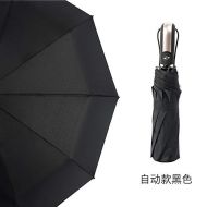 ZZSIccc Parasol 10 Bone Color Automatic Umbrella Sunscreen Sunshade Folding Windproof Umbrella B Black