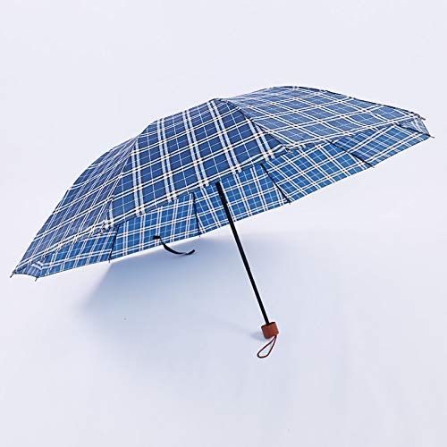  ZZSIccc Parasol Plaid Umbrella Three Folding Umbrella Ten Bone Umbrella Parasol