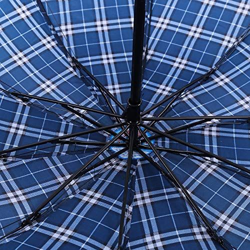  ZZSIccc Parasol Plaid Umbrella Three Folding Umbrella Ten Bone Umbrella Parasol