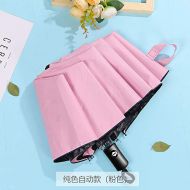 ZZSIccc Parasol Sun Umbrella Anti-Uv Folding Automatic Sunscreen Umbrella A13 Pink (Solid Color Automatic)