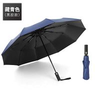 ZZSIccc Parasol Fully Automatic Folding Male Umbrella with Gold Handle Tri-Fold Umbrella C