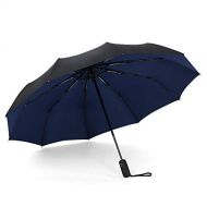 ZZSIccc Parasol Automatic Umbrella Folding Double Umbrella 10 Bone Umbrella Umbrella Windproof Business Umbrella A2 Dark Blue