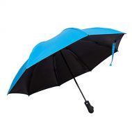 ZZSIccc Parasol Fully Automatic Folding Reverse Umbrella Automatic Sun Umbrella Tri-Fold Umbrella U Blue