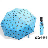 ZZSIccc Parasol Creative Tri-Fold Automatic Umbrella Sunscreen Folding Sunshade Umbrella A20 Blue Bear