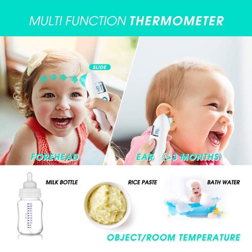  ZZYYZZ thermometer Thermometer Infrared Digital Forehead and Ear Thermometer Fast and Accurate Measurement Fever Alarm Function for Infants, Children, Adults,Green