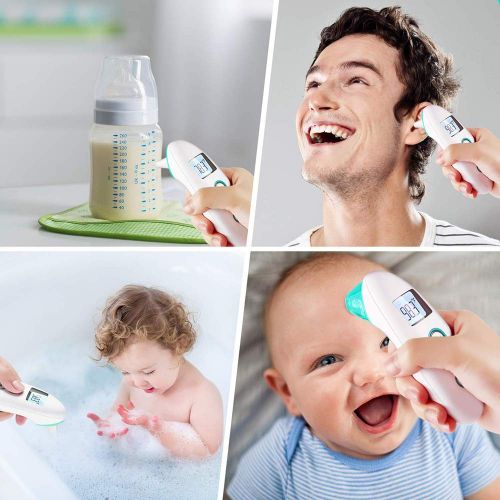  ZZYYZZ thermometer Thermometer Infrared Digital Forehead and Ear Thermometer Fast and Accurate Measurement Fever Alarm Function for Infants, Children, Adults,Green