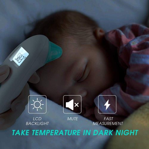  ZZYYZZ thermometer Thermometer Infrared Digital Forehead and Ear Thermometer Fast and Accurate Measurement Fever Alarm Function for Infants, Children, Adults,Green